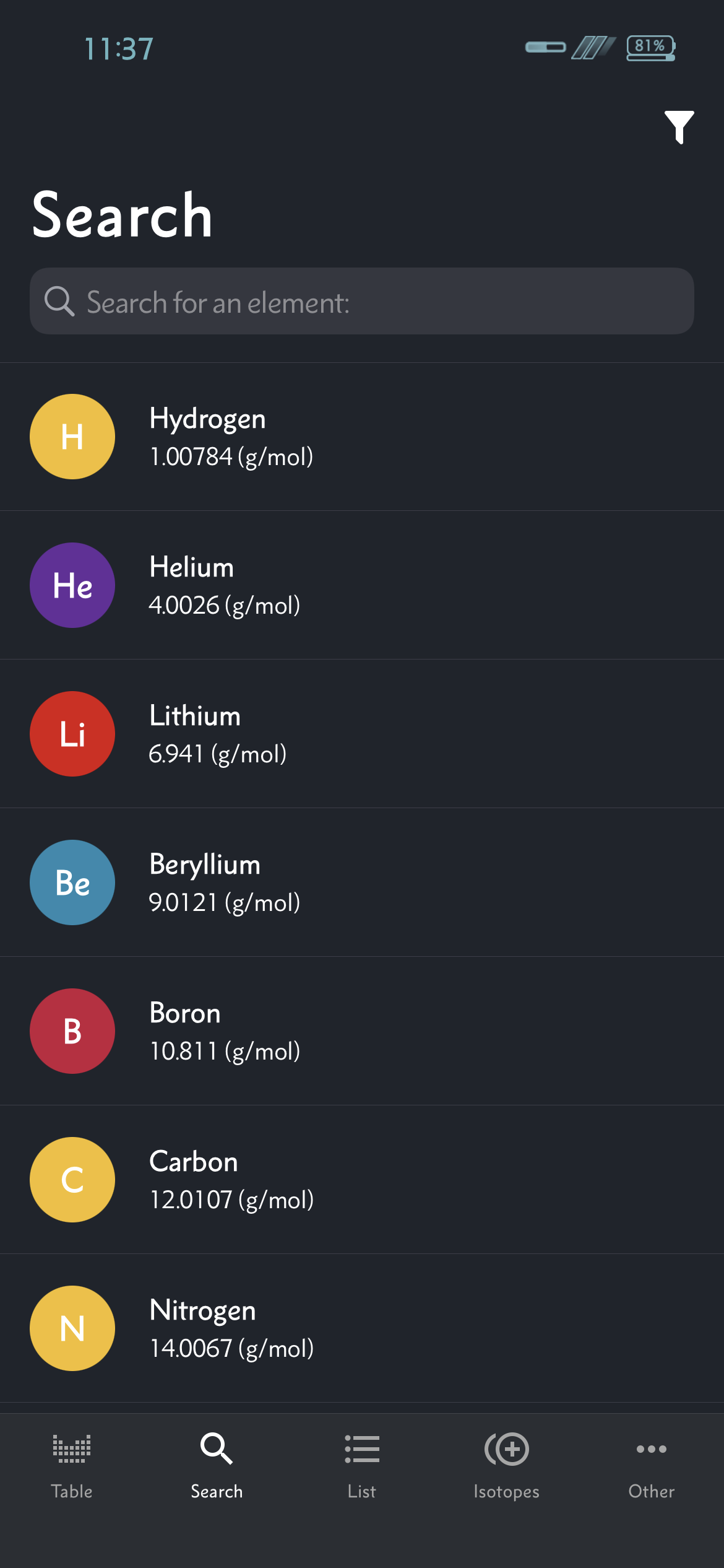 PeriodicTablePRO_1.124 screenshot 2