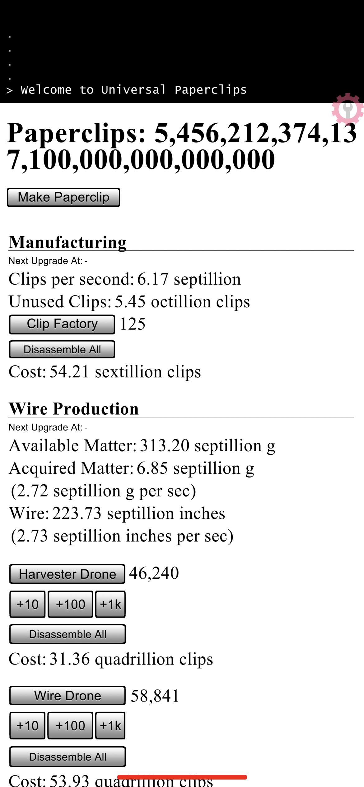 UniversalPaperclips screenshot 1