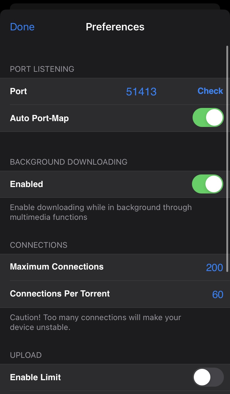 iTransmission screenshot 2